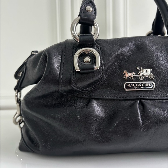 Y2K Vintage Coach Black Leather Madison Sabrina Satchel Handbag 12937 - Picture 3 of 10